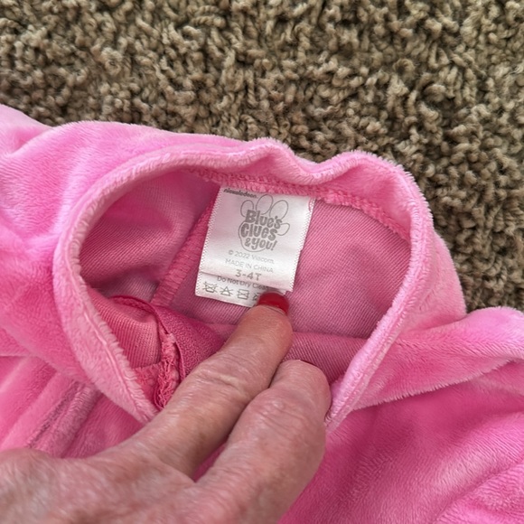 💕BLUE’S CLUES MAGENTA Pink Dog Halloween Costume with Hat SZ 3-4T - Picture 10 of 11